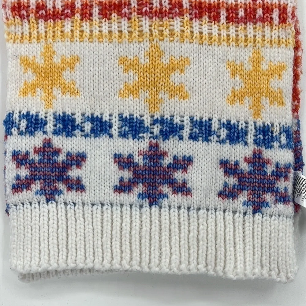 Old Navy Colorful Snowflake Knit Scarf